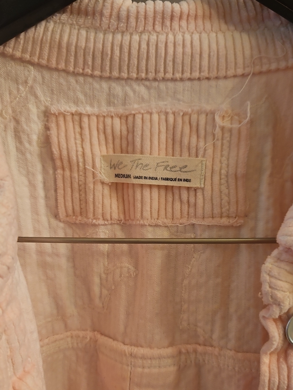 We The Free Dawn Break Floral Corduroy Shacket Pink & Butter Custom Dyed, M - Picture 5 of 14
